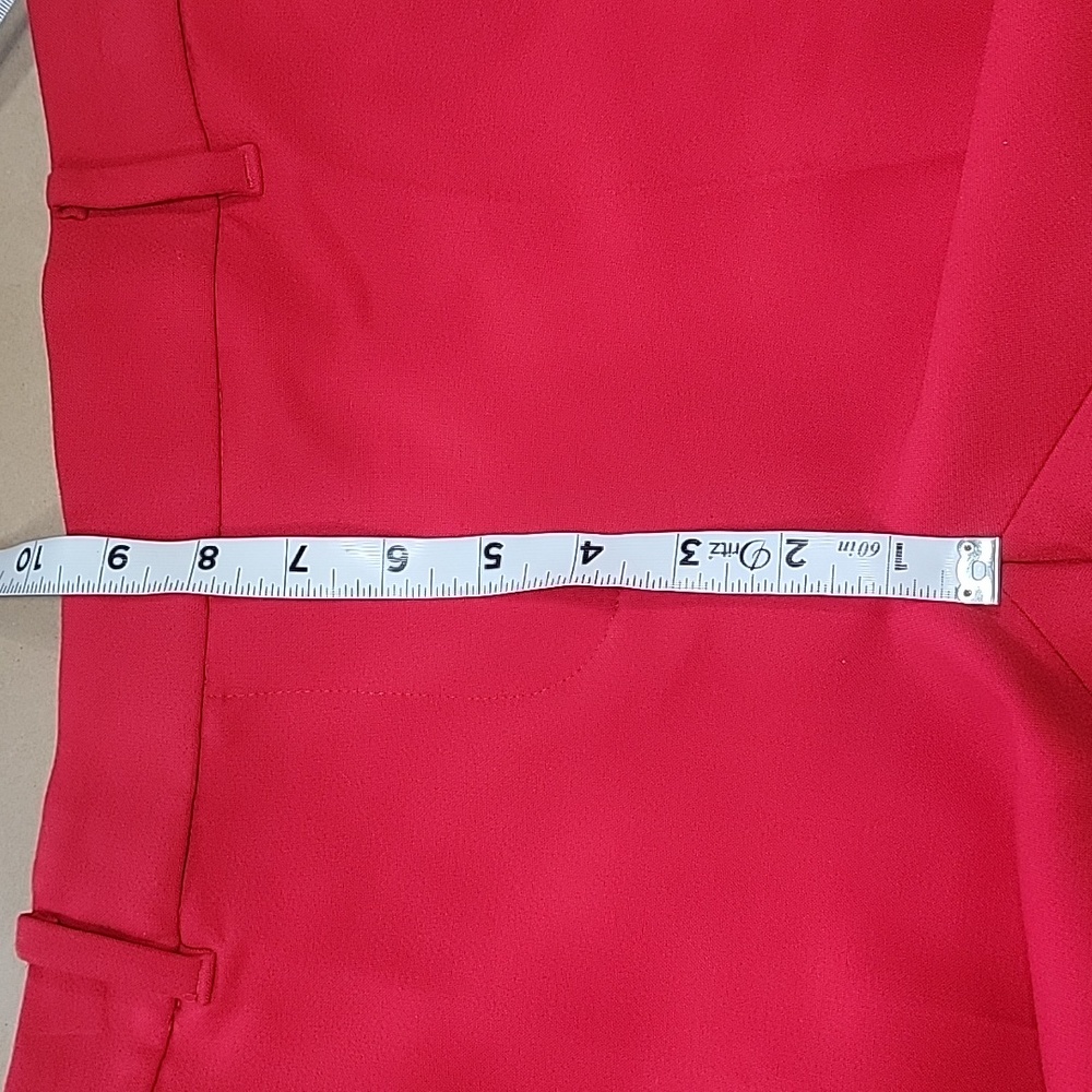 Ann Taylor Size 4 Red Jubilee Trouser with Ruffle Hem. High Rise, Like New Cond. - Picture 8 of 13